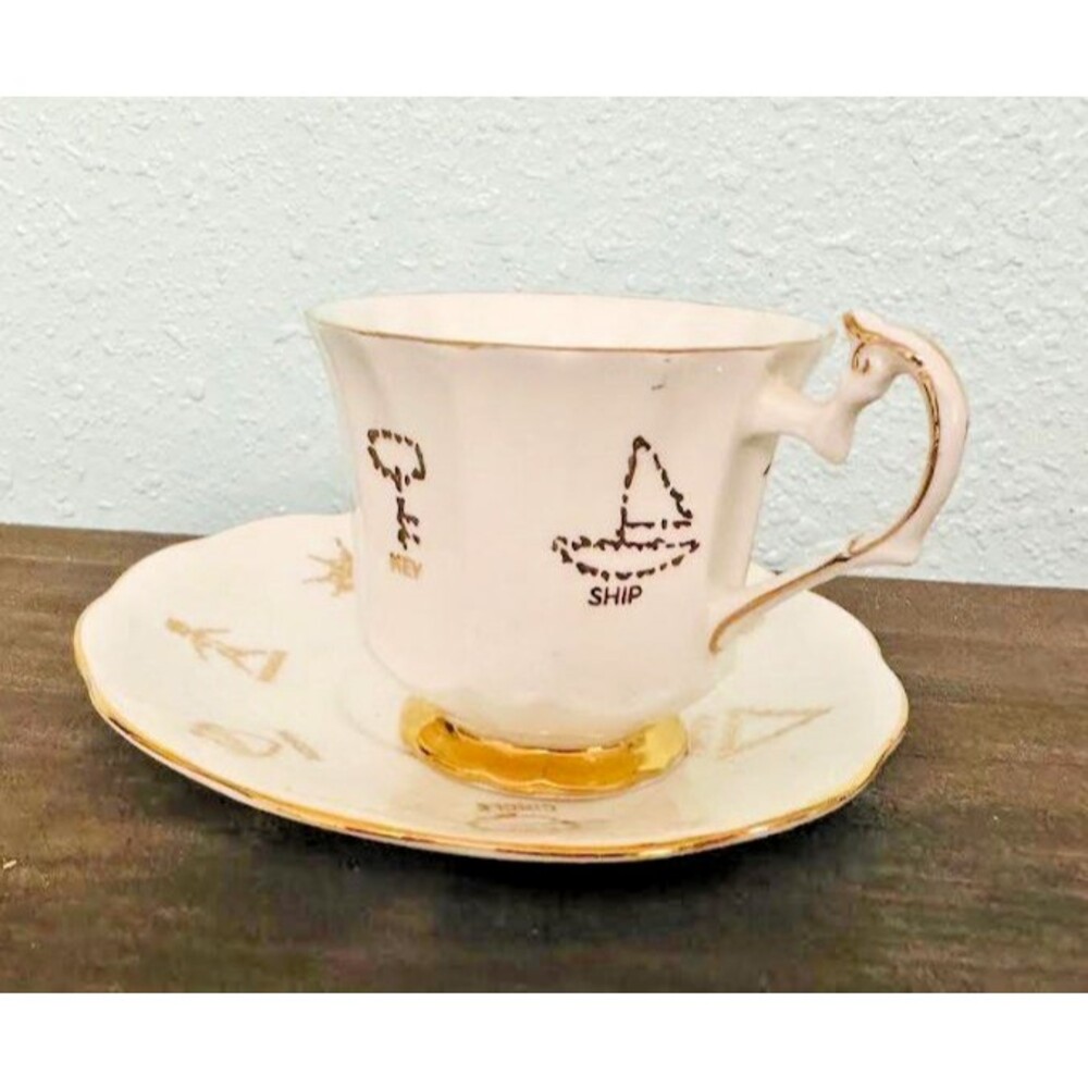 Vintage Red Rose Cup Of Fortune Tea Cup And Saucer, Taylor & Kent Bone China